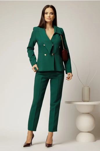 Pantaloni dama verzi cu croi conic