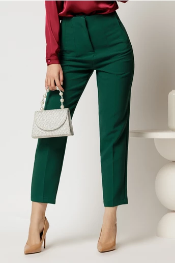 Pantaloni dama verzi cu croi conic