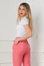 Pantaloni Dasy roz-somon cu croi lejer