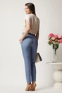 Pantaloni DY Fashion albastri din stofa conici cu dunga si buzunare, 2, dyfashion.ro
