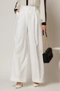 Pantaloni DY Fashion albi cu croi lejer si talie lata, 1, dyfashion.ro