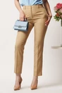 Pantaloni DY Fashion bej din stofa conici cu dunga si buzunare, 1, dyfashion.ro