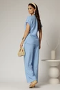 Pantaloni DY Fashion bleu cu croi lejer din material vaporos, 2, dyfashion.ro