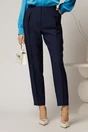Pantaloni DY Fashion bleumarin cu pliu din talie si buzunare, 1, dyfashion.ro