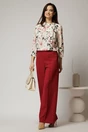 Pantaloni DY Fashion bordo cu croi lejer si elastic pe talie, 3, dyfashion.ro