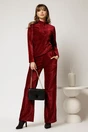 Pantaloni DY Fashion bordo din catifea velurata casual eleganti, 1, dyfashion.ro