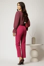 Pantaloni DY Fashion fucsia conici din stofa cu nasturi eleganti, 2, dyfashion.ro