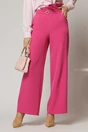 Pantaloni DY Fashion fucsia cu croi evazat si catarama in talie, 1, dyfashion.ro