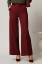 Pantaloni DY Fashion lungi bordo din stofa si croi lejer, 1, dyfashion.ro