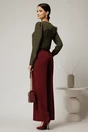 Pantaloni DY Fashion lungi bordo din stofa si croi lejer, 2, dyfashion.ro