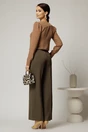 Pantaloni DY Fashion lungi kaki din stofa si croi lejer, 2, dyfashion.ro