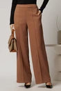 Pantaloni DY Fashion maro cu croi lejer si elastic pe talie, 1, dyfashion.ro