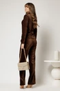 Pantaloni DY Fashion maro din catifea velurata casual eleganti, 2, dyfashion.ro