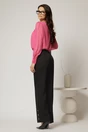 Pantaloni DY Fashion negri croi drept cu nasturi decorativi la tiv, 2, dyfashion.ro