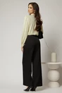 Pantaloni DY Fashion negri cu croi evazat si catarama in talie, 2, dyfashion.ro