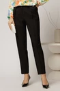 Pantaloni DY Fashion negri cu pliu din talie si buzunare, 1, dyfashion.ro