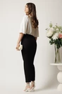 Pantaloni DY Fashion negri din stofa conici cu talie inalta si betelie petrecuta, 2, dyfashion.ro