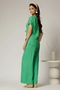 Pantaloni DY Fashion verzi cu croi lejer din material vaporos, 2, dyfashion.ro