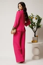 Pantaloni fucsia din viscoza evazati, 2, dyfashion.ro