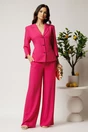 Pantaloni fucsia din viscoza evazati, 1, dyfashion.ro