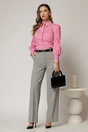 Pantaloni gri cu croi drept cu adaos de viscoza, 3, dyfashion.ro