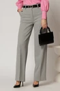 Pantaloni gri cu croi drept cu adaos de viscoza, 1, dyfashion.ro