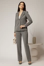 Pantaloni gri office cu croi pana, 1, dyfashion.ro