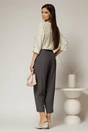 Pantaloni gri petrol de zi din tencel cu snur si elastic pe talie, 2, dyfashion.ro