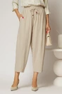 Pantaloni ivoire de zi din tencel cu snur si elastic pe talie, 1, dyfashion.ro