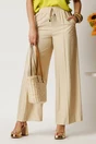 Pantaloni ivory din rayon cu croi lejer si elastic in talie, 1, dyfashion.ro