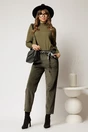 Pantaloni kaki din catifea reiata si cordon, 3, dyfashion.ro