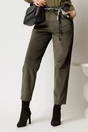 Pantaloni kaki din catifea reiata si cordon, 1, dyfashion.ro