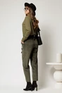 Pantaloni kaki din catifea reiata si cordon, 2, dyfashion.ro