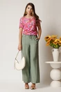 Pantaloni kaki din rayon cu croi lejer si elastic in talie, 3, dyfashion.ro
