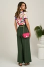 Pantaloni kaki evazati din viscoza cu elastic si cordon in talie, 2, dyfashion.ro
