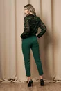 Pantaloni Moze verzi cu aplicatie metalica stil catarama