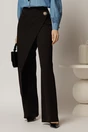 Pantaloni negri cu aplicatie petrecuta, 1, dyfashion.ro