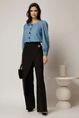 Pantaloni negri cu aplicatie petrecuta, 3, dyfashion.ro