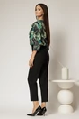 Pantaloni negri cu croi conic si talie inalta, 2, dyfashion.ro