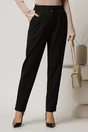 Pantaloni negri din stofa cu elastic pe talie, 1, dyfashion.ro