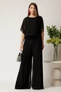 Pantaloni negri din voal evazati, 3, dyfashion.ro