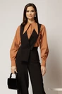 Pantaloni negri evazati cu bretele detasabile, 3, dyfashion.ro