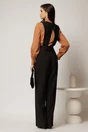 Pantaloni negri evazati cu bretele detasabile, 2, dyfashion.ro