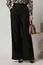 Pantaloni negri lungi cu croi lejer si pense din talie, 1, dyfashion.ro