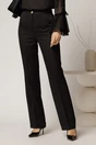 Pantaloni negri office cu croi pana, 1, dyfashion.ro