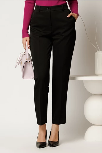 Pantaloni negri office din stofa