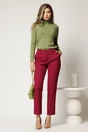 Pantaloni office din stofa magenta simpli cu buzunare, 3, dyfashion.ro