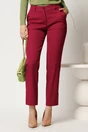 Pantaloni office din stofa magenta simpli cu buzunare, 1, dyfashion.ro