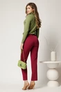 Pantaloni office din stofa magenta simpli cu buzunare, 2, dyfashion.ro