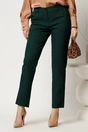 Pantaloni office din stofa verde inchis simpli cu buzunare, 1, dyfashion.ro